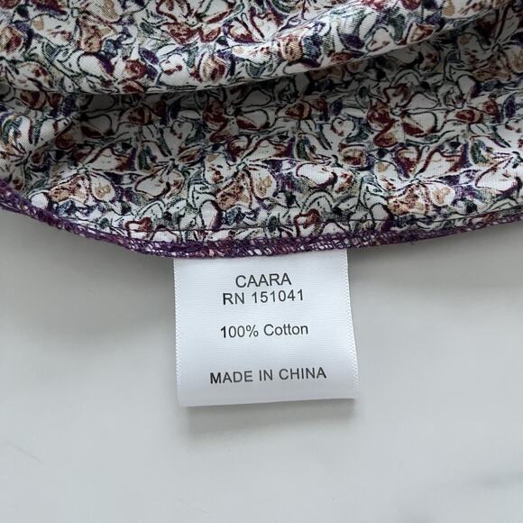 CAARA Smocked tiered Midi dress puff sleeves Ditsy floral Sz M Romantic chic - Picture 9 of 11